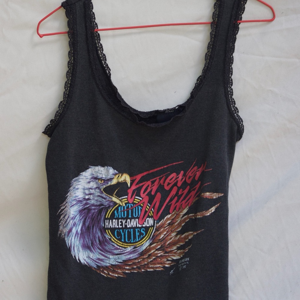 Harley-Davidson Black Fitted Graphic Tank Top